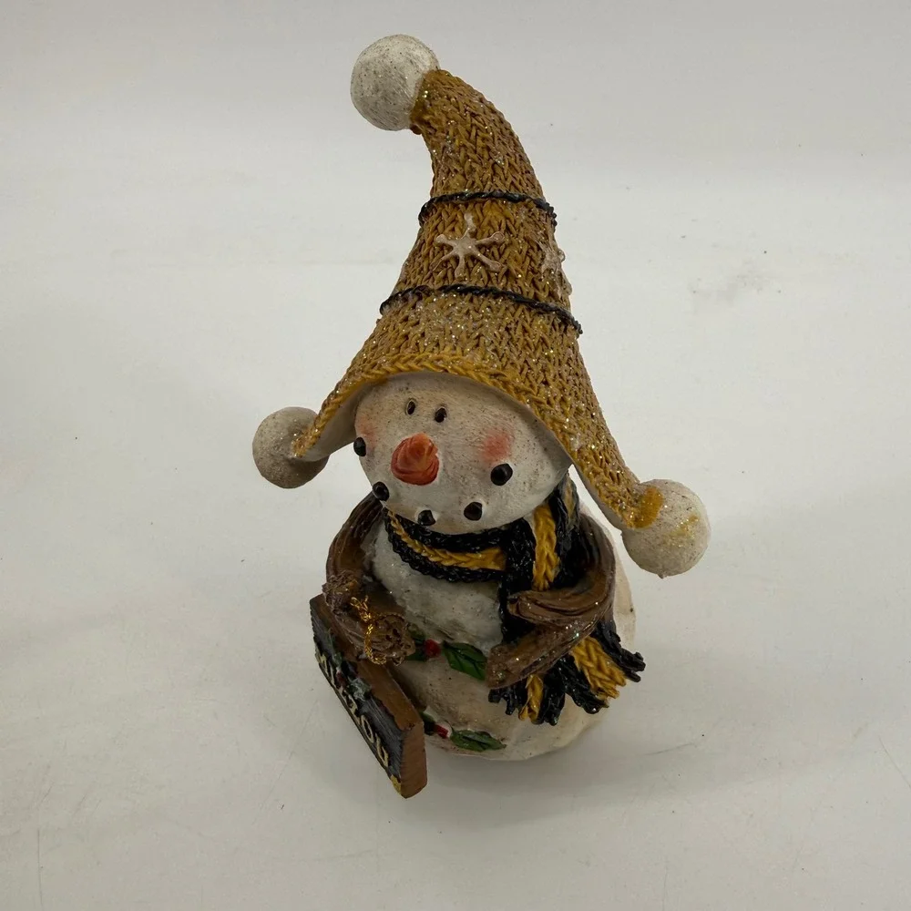 Hanna's‎ Handiworks Mizzou Snowman Figurine University of Missouri Gold Black